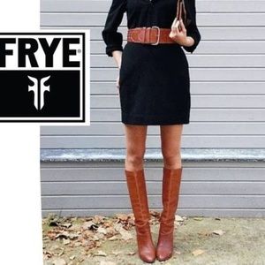 Frye Tall Vintage Cognac Western Cowboy Heel Boots